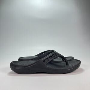 Crocs Baya II Flip Black Lightweight Casual Comfort Thong Sandals Women's Size 9